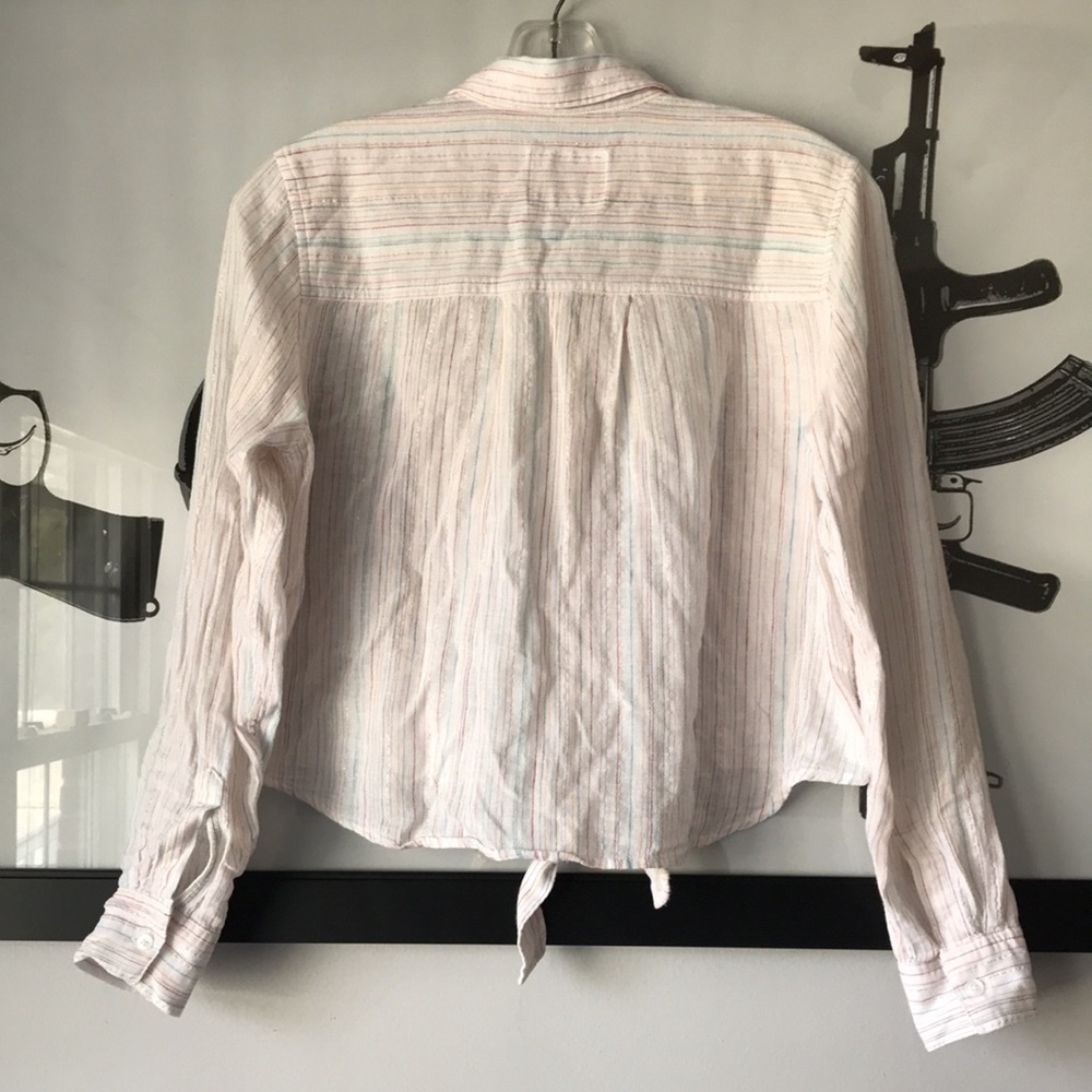 Rails Val linen tie front shirt S - Picture 3 of 13
